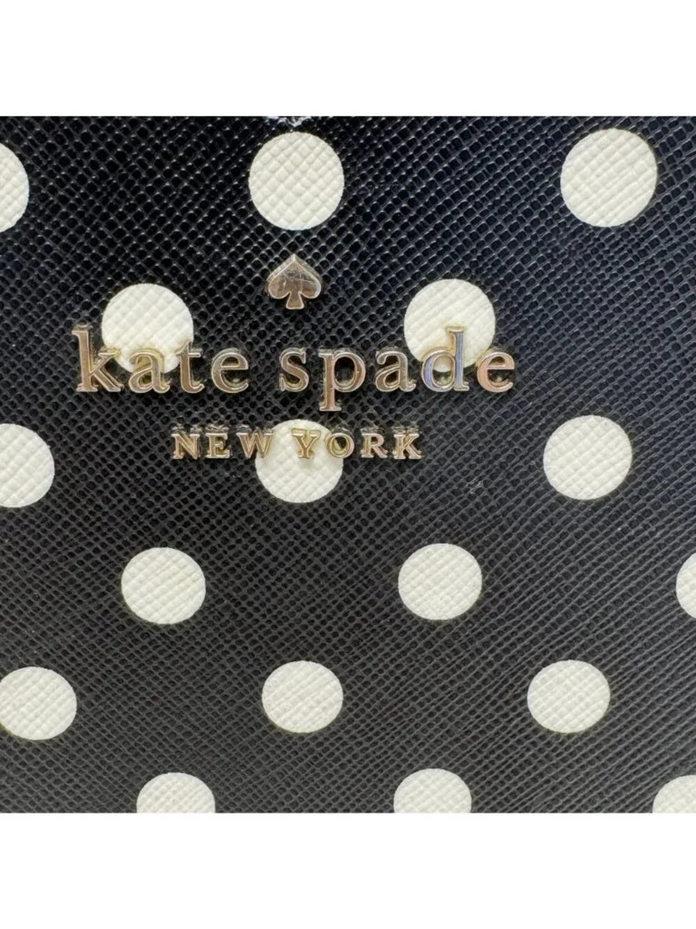 Kate Spade Black & White Polka Dot Heart-Shaped Crossbody Bag With Gold Hardware
